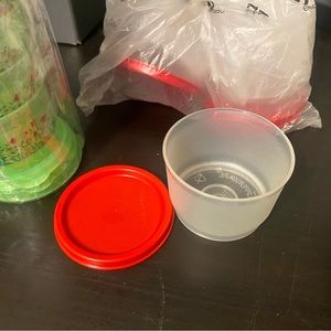 Small plastic portion cup